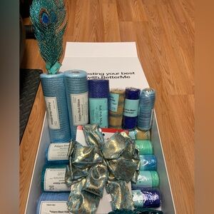 Lot of wreath making poly mesh and ornaments